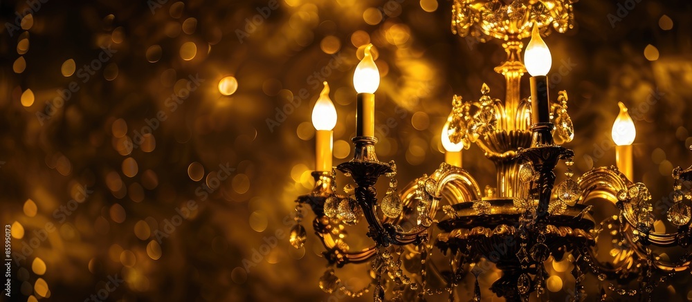 Golden chandelier. Copy space image. Place for adding text and design Golden chandelier. Copy space image. Place for adding text and design