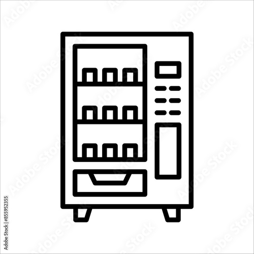 Vending machine icon, Vending machine with snacks and drinks on white background.