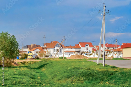 Vivid traditional rural village setting. Nesvizh, Belarus