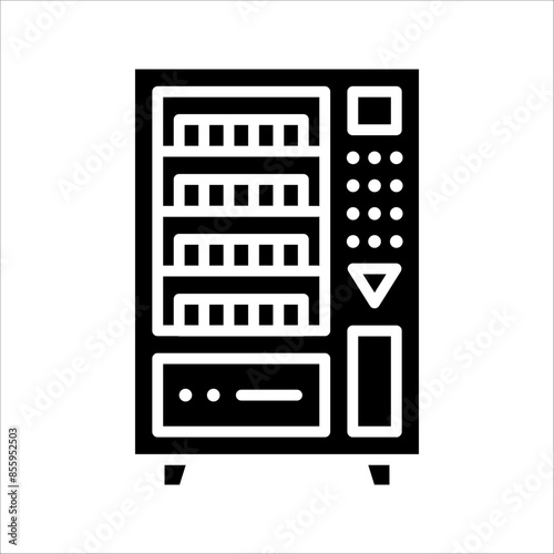 Vending machine icon, Vending machine with snacks and drinks on white background.