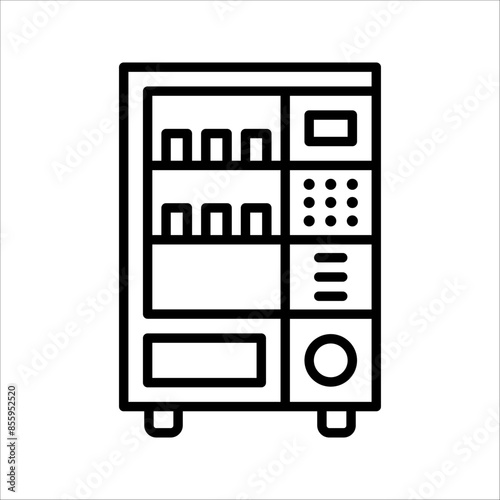 Vending machine icon, Vending machine with snacks and drinks on white background.