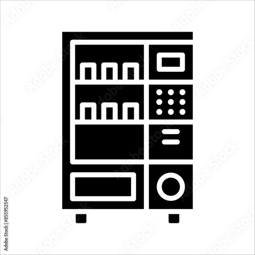 Vending machine icon, Vending machine with snacks and drinks on white background.