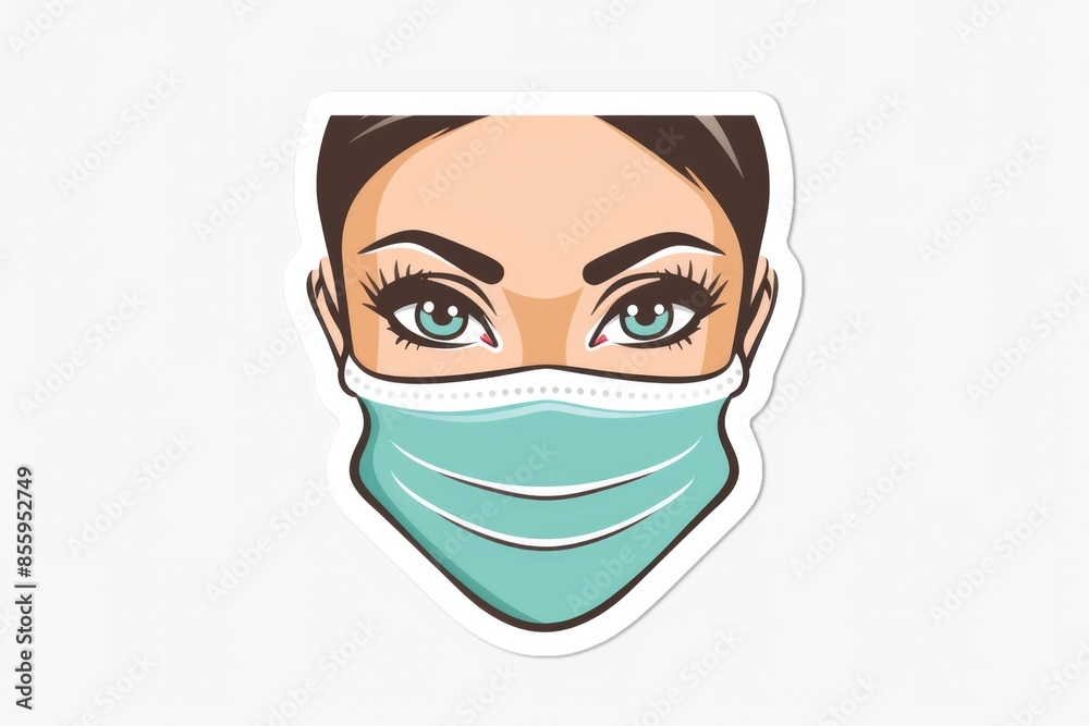 Wear Face Mask. Printable A4 Sticker Sign for Sanitary Guidelines Wear Face Mask. Printable A4 Sticker Sign for Sanitary Guidelines