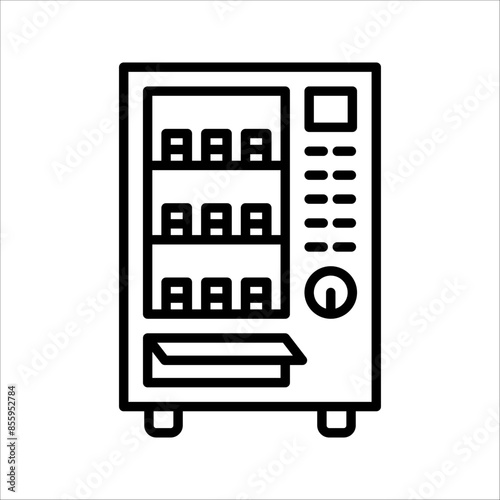 Vending machine icon, Vending machine with snacks and drinks on white background.
