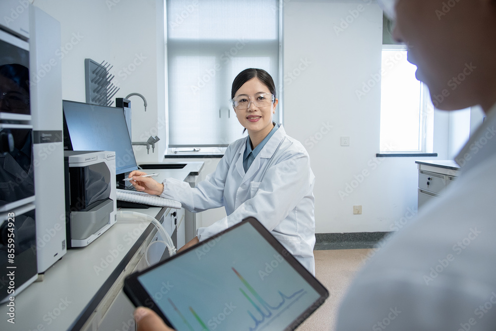 doctor working with tablet in lab doctor working with tablet in lab