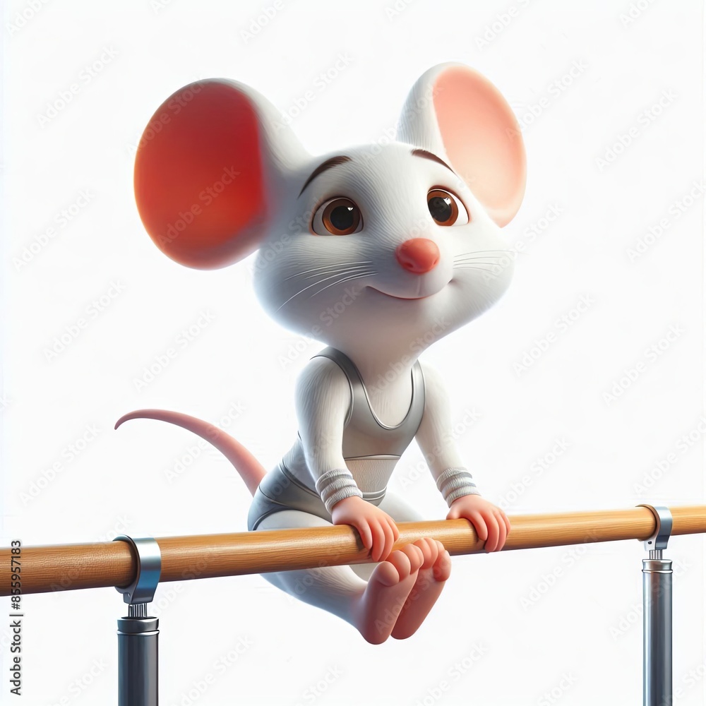cute cartoon mouse gymnast 3d Generative AI cute cartoon mouse gymnast 3d Generative AI