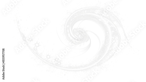 white magical spiral swirl isolated on white or transparent png photo