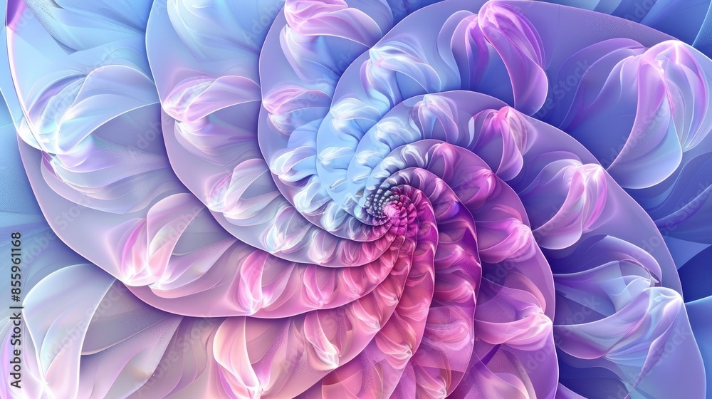Abstract digital spiral with colorful symmetrical fractal flower Abstract digital spiral with colorful symmetrical fractal flower