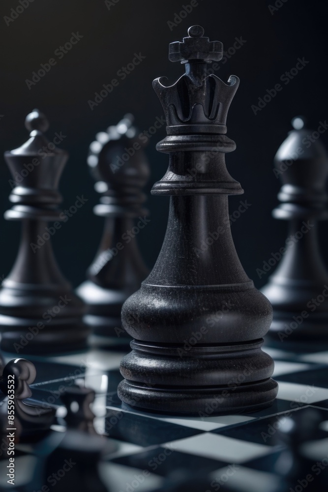 chess pieces on a chess board with a black background chess pieces on a chess board with a black background