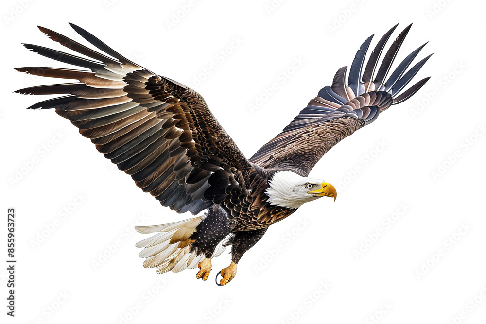 Fototapeta premium Bald Eagle in Flight.isolated on transparent background png