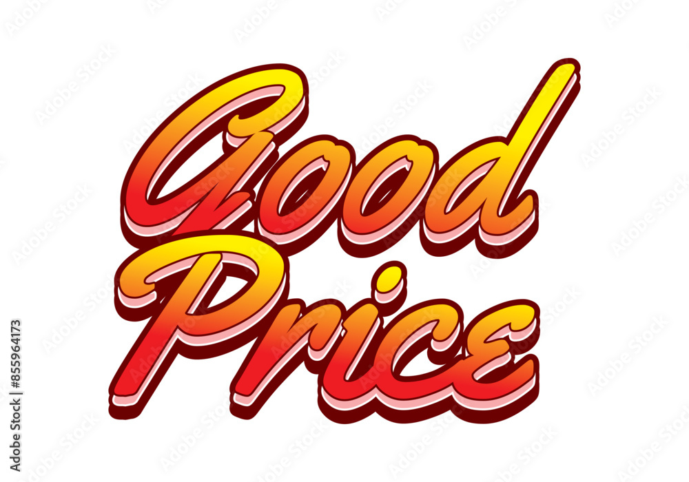 Fototapeta premium Good price. Text effect in 3D look with good colors