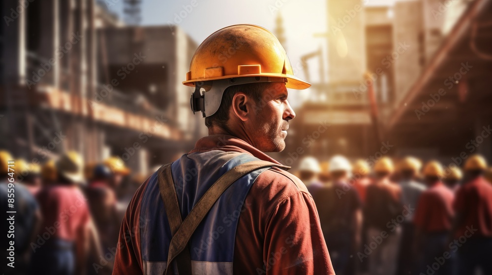 portrait of craftsman working at construction site portrait of craftsman working at construction site