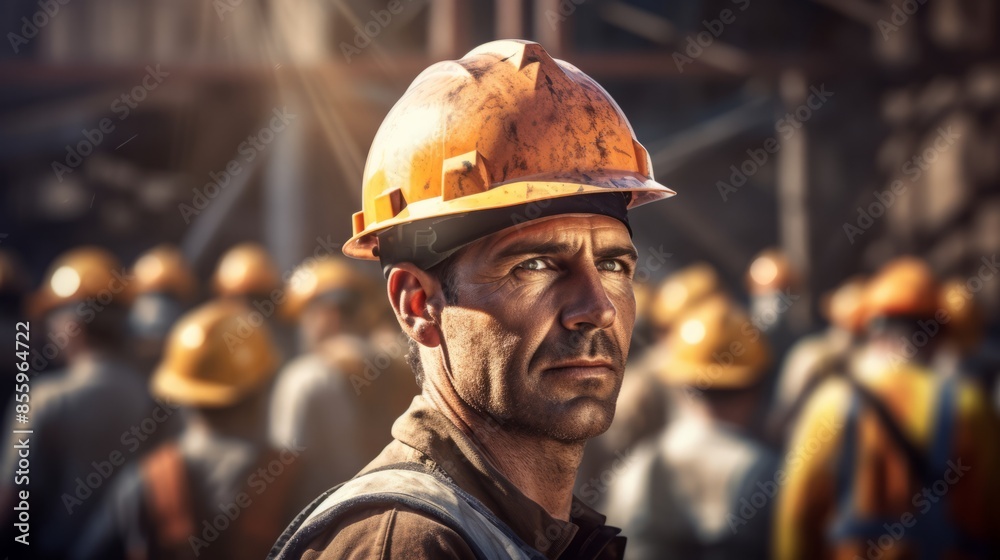 portrait of craftsman working at construction site portrait of craftsman working at construction site