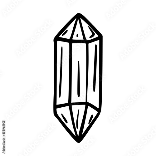 Doodle Crystal. Magic Object. Sketch