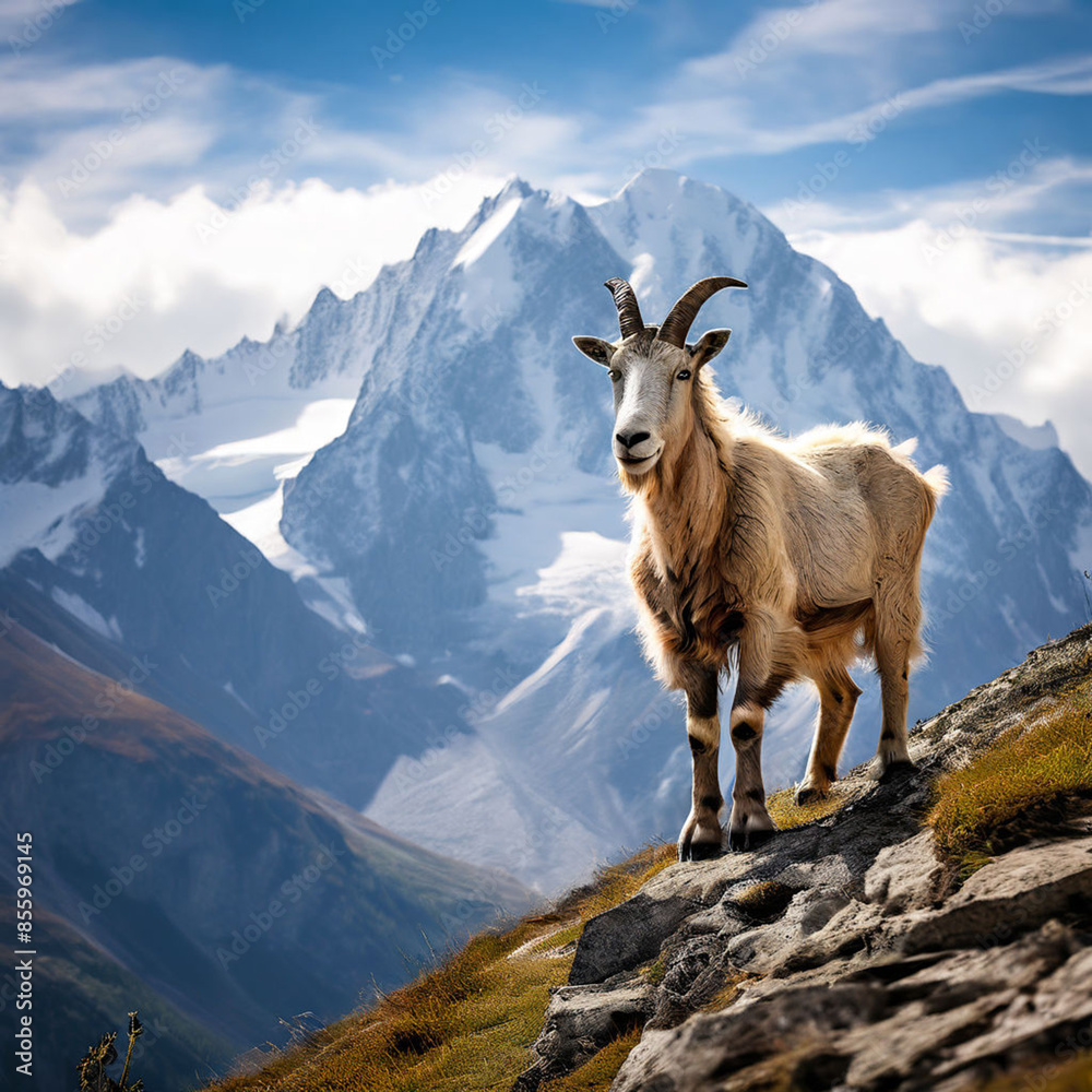 Obraz premium mountain goat on the mountain