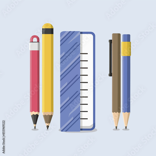 School Material Icon Vector Art Back to school