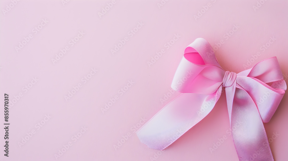 Elegant Pink Ribbon Bow on Soft Pink Background - Perfect for Celebrations, Gifts, and Decorations Elegant Pink Ribbon Bow on Soft Pink Background - Perfect for Celebrations, Gifts, and Decorations