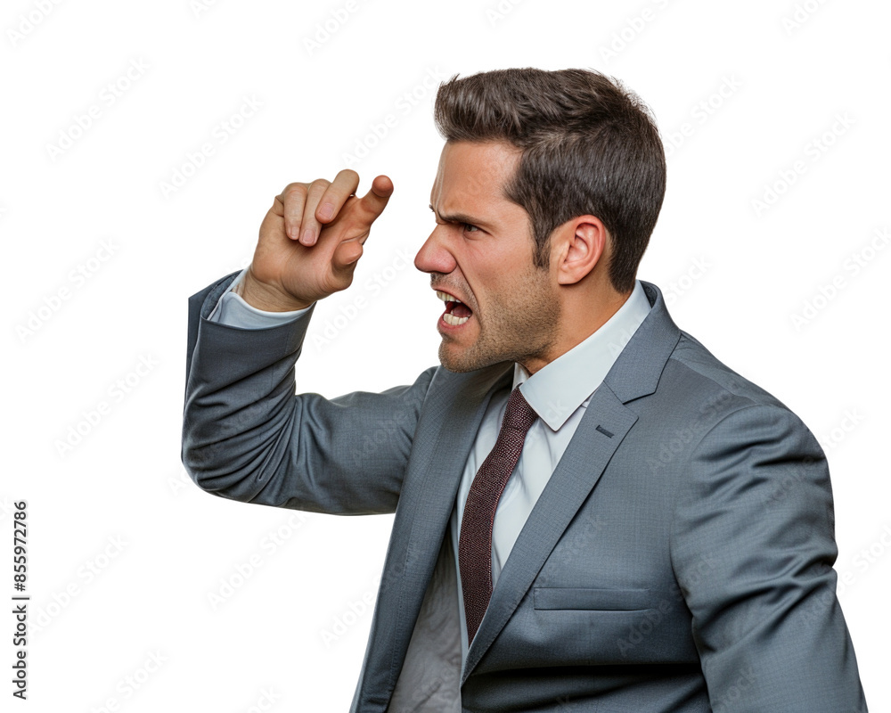 Business man in serious emotions and gesture