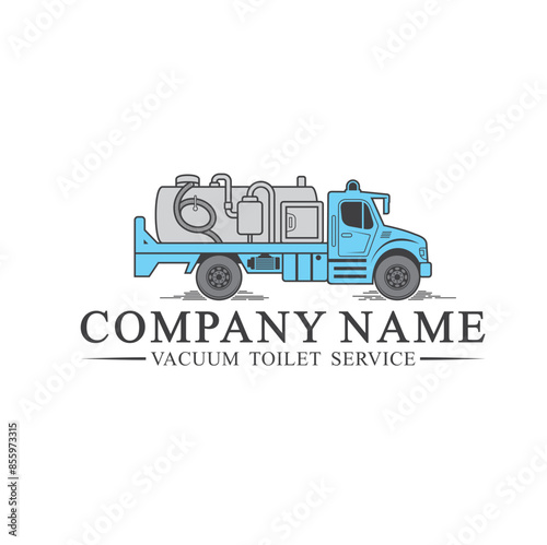 truck of vacuum bathroom service, vector art.