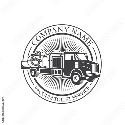 truck of vacuum bathroom service, vector art.