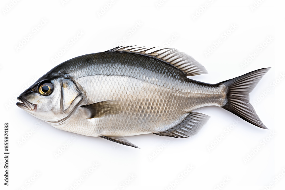 Obraz premium black bream fish isolated on a white background