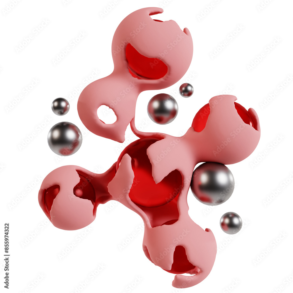 Radiant Pink Sphere 3D Abstract Geometric Radiant Pink Sphere 3D Abstract Geometric