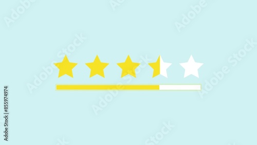 Stars icon rate with progress bar 2d animation photo