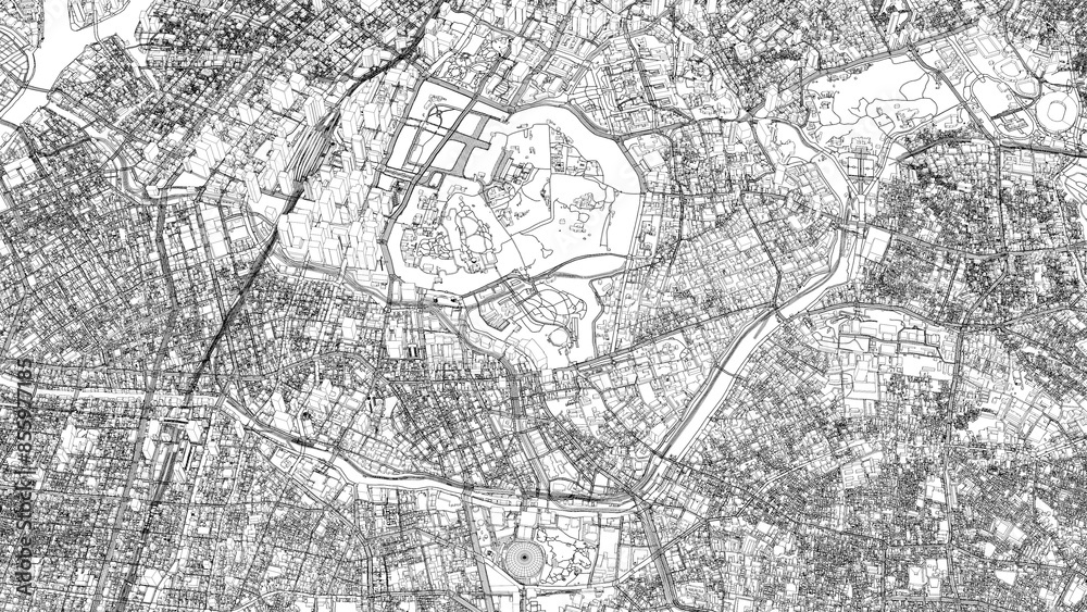 Fototapeta premium 3D illustration of city and urban in Tokyo Japan