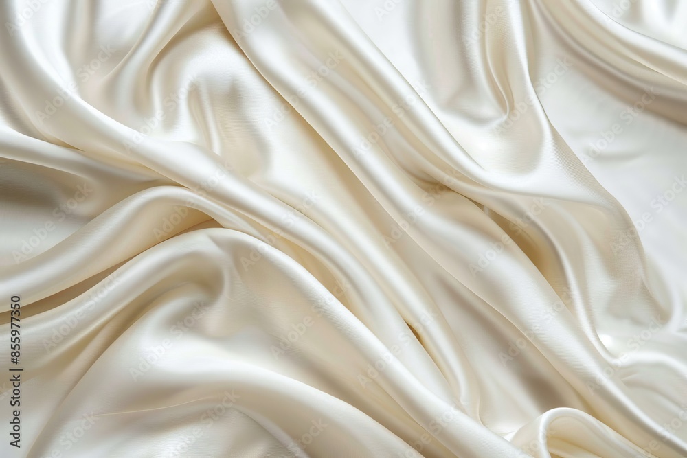 Fototapeta premium The texture of luxury smooth elegant white silk fabric is used for the background Abstract background