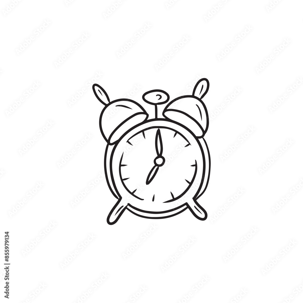 Alarm clock in vintage metal style with arrows and 7 o'clock as a ...