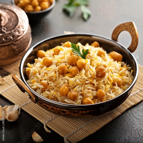 Indian cuisine food Chickpea pulao also known as chana pulao or pulav