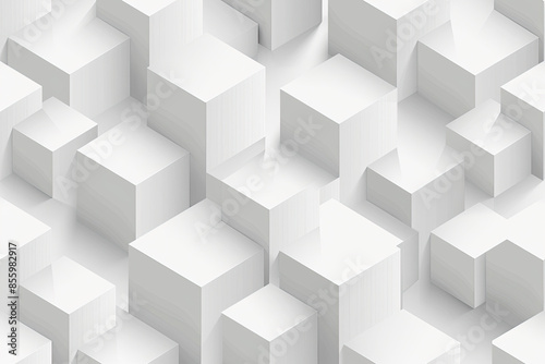 Abstract white cubes background. Created with AI