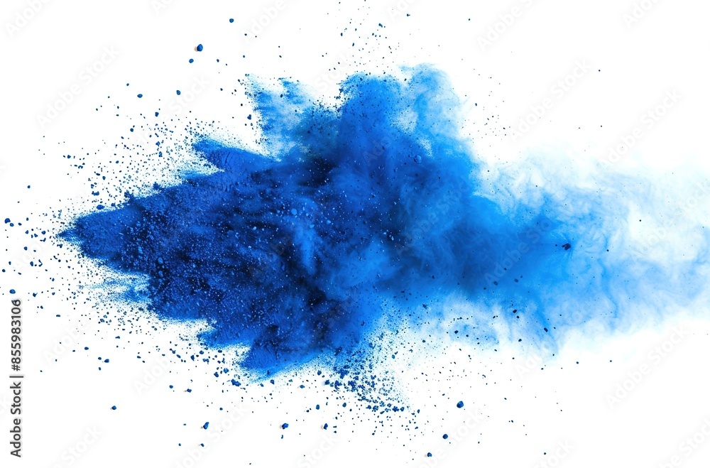 Blue powder explosion on white background
Blue powder explosion on white background