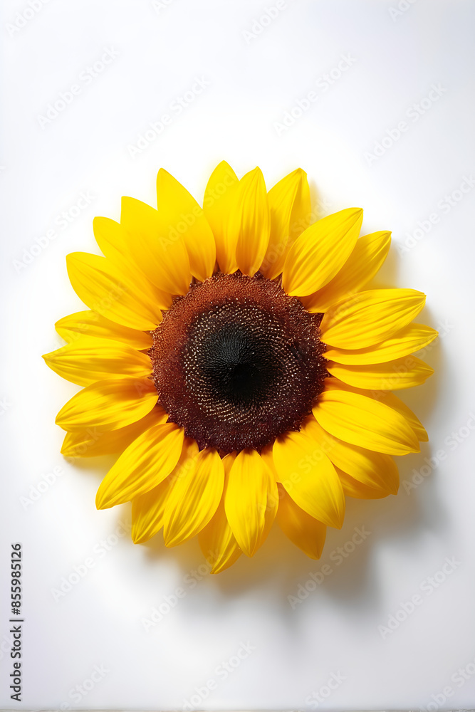 Fototapeta premium Sunflower white background