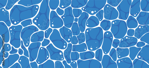 Wavy texture pattern background with light reflection on water, sea, river, lake and pool. Clear, transparent, clean underwater illustration.