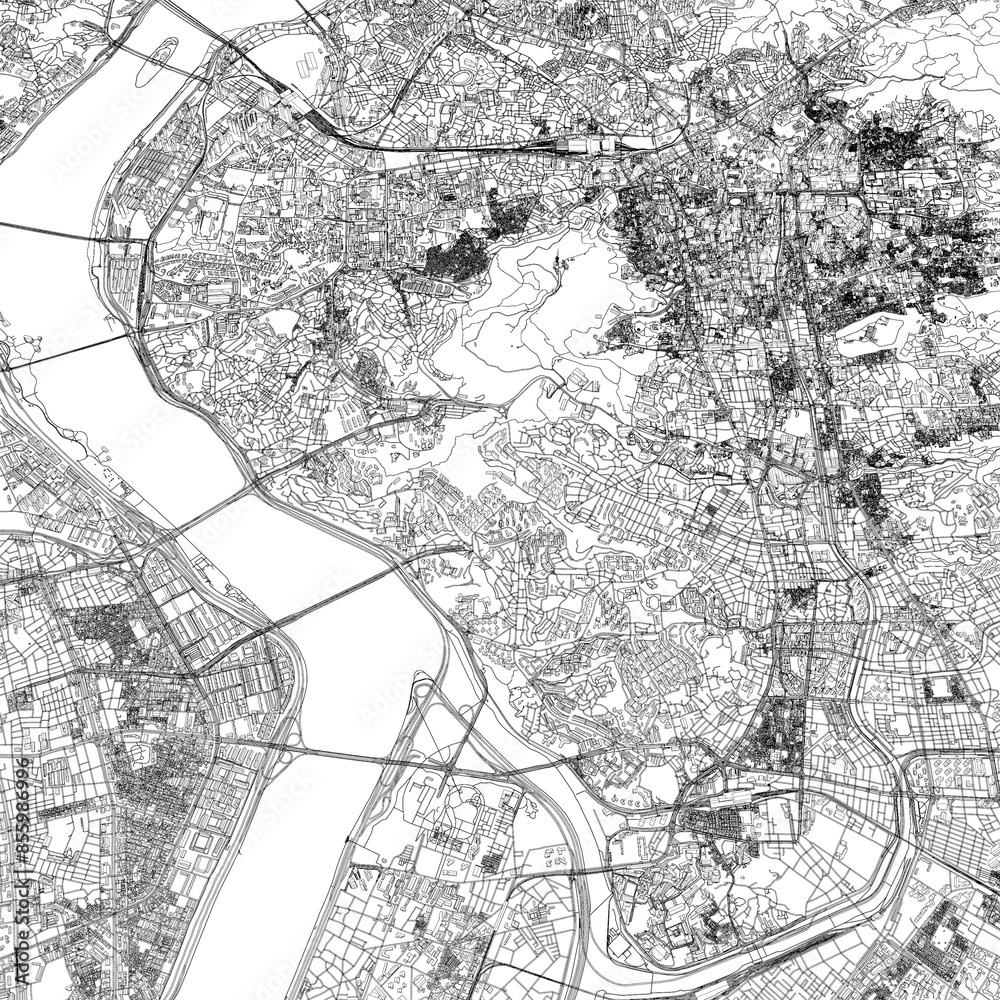 Fototapeta premium 3D illustration of city and urban in Seoul South Korea