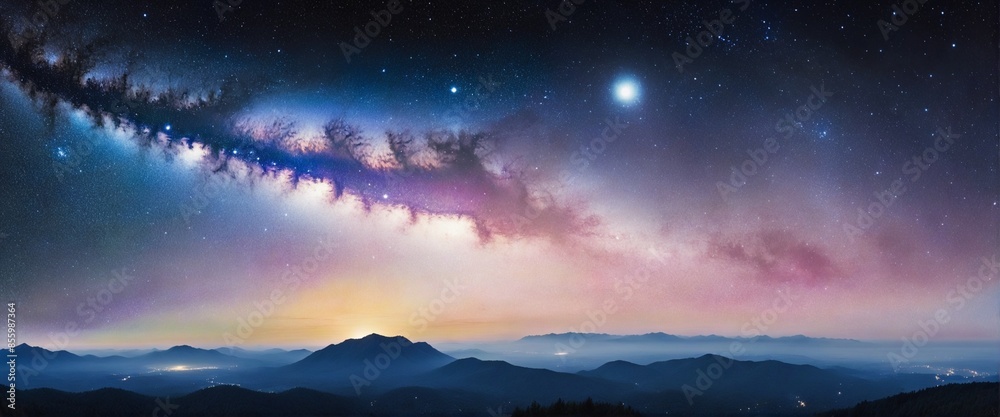 Fototapeta premium The Celestial Canvas: A Study of the Night Sky