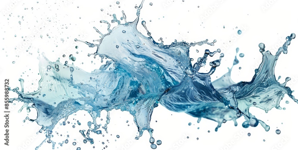 Obraz premium Add water to a splash surface background with a clipping path