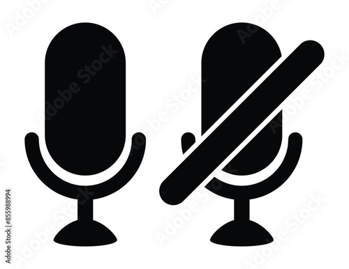 Vector mic on and mute glyph style