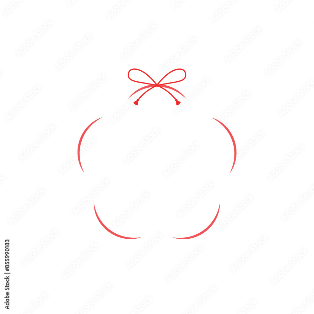 Obraz premium 赤色梅形線フレーム_和風_単品