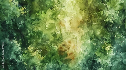 A watercolor painting of a forest canopy. photo