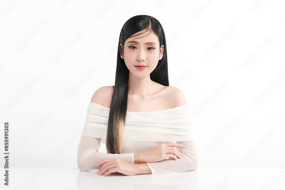 Beautiful young asian woman with clean fresh skin on white background, Face care, Facial treatment, Cosmetology, beauty and spa, Asian women portrait. Beautiful young asian woman with clean fresh skin on white background, Face care, Facial treatment, Cosmetology, beauty and spa, Asian women portrait.