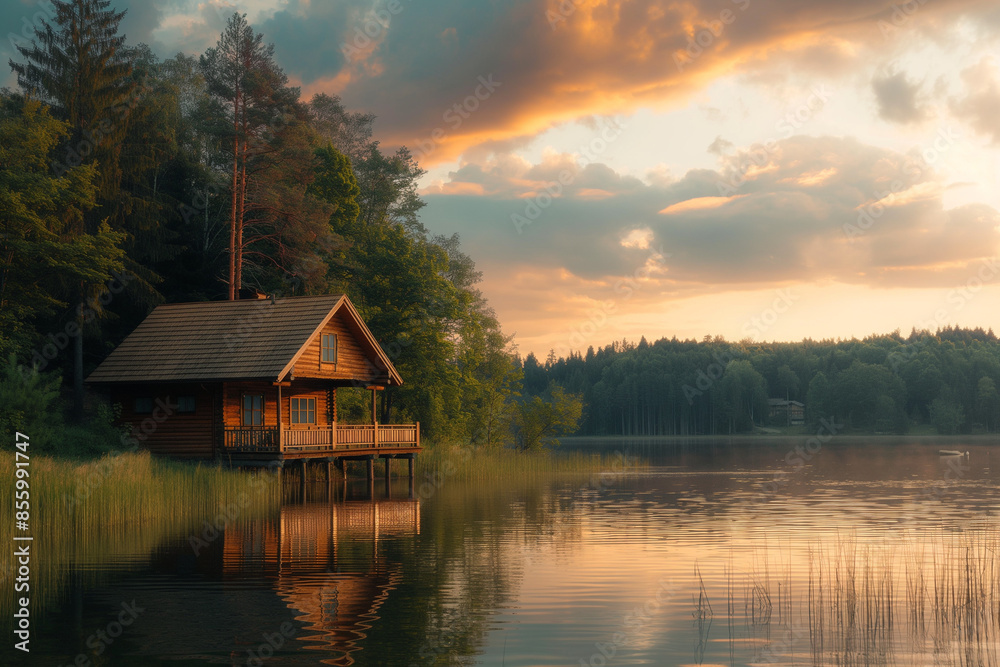 sunrise over the lake