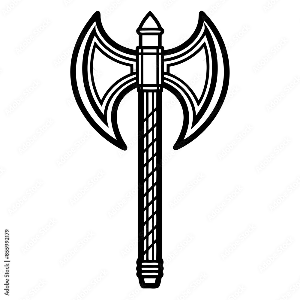 Vector picture of a medieval war axe with a wooden handle
Vector picture of a medieval war axe with a wooden handle
