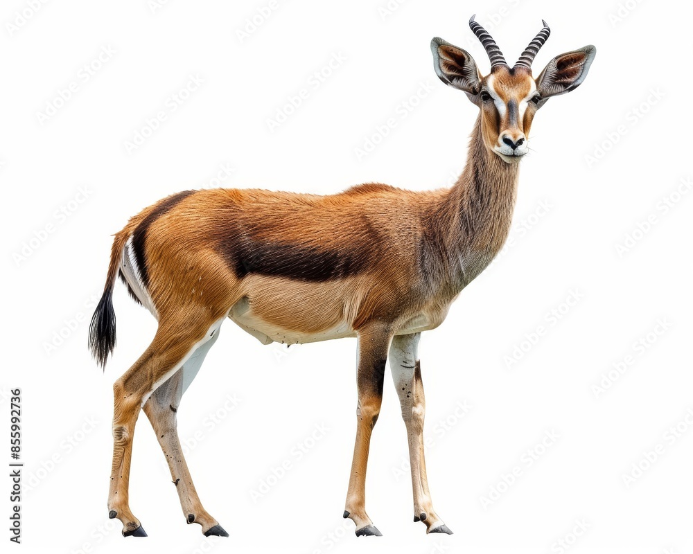 With clipping path, an impala is isolated on a white background With clipping path, an impala is isolated on a white background