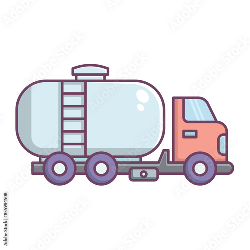 Tank truck icon. Gasoline fuel truck icon vector design template