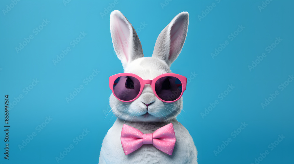 rabbit wearing glasses for easter celebration background rabbit wearing glasses for easter celebration background