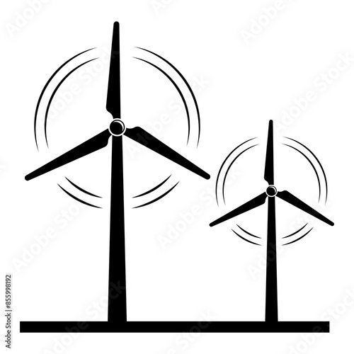 Windmill, Wind eco energy icon. Rotating windmill vector illustration