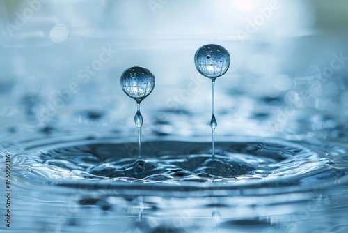 Wallpaper Mural A drop falls on the surface of the oxen, splashing with a bokeh background in violet-blue tones. Concept: balance in nature, hydration and fluid nutrition Torontodigital.ca