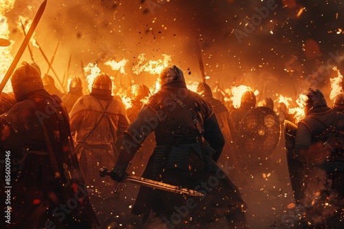 The photo shows a group of soldiers charging into battle